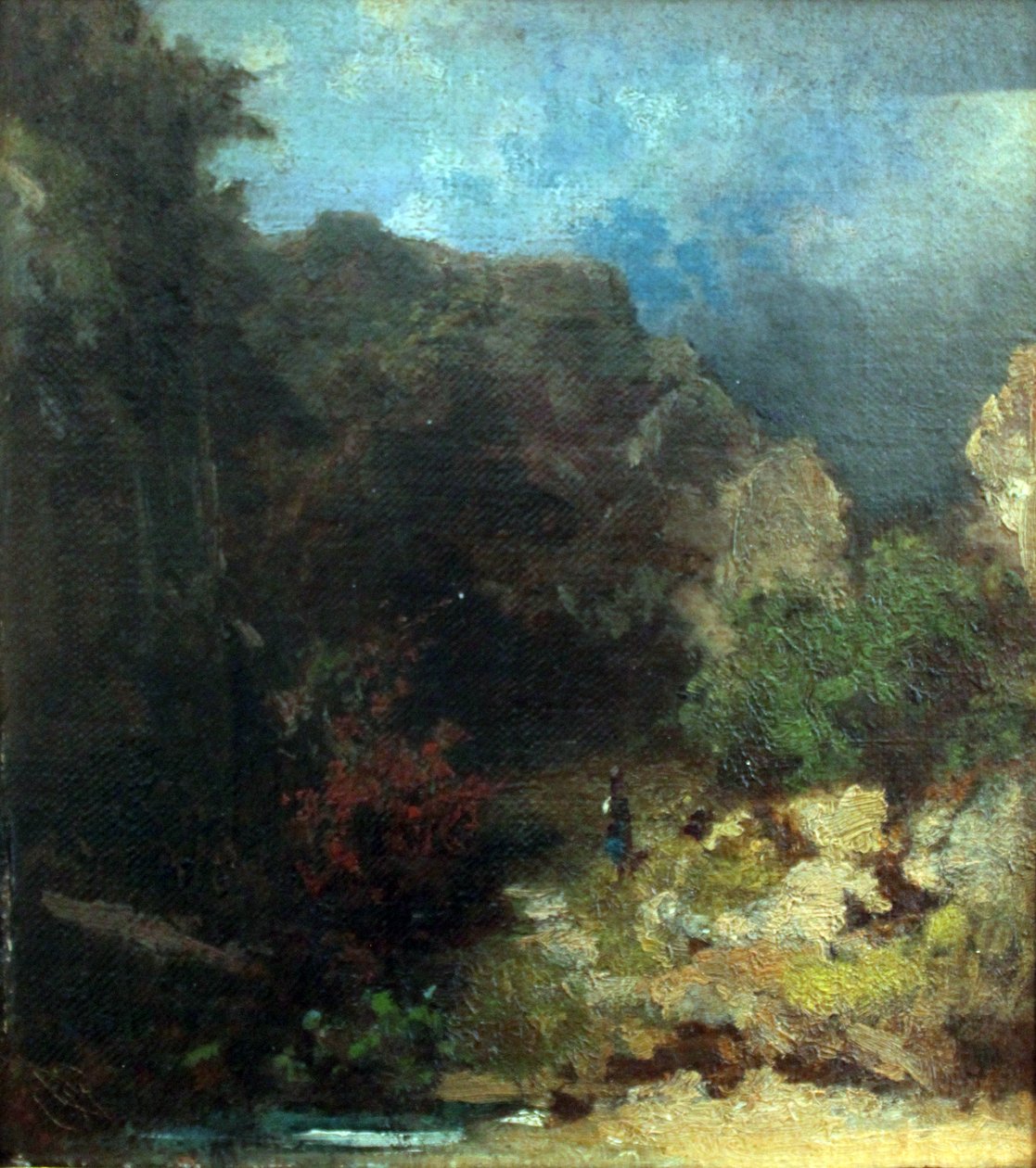Landskab med en kvindelig figur af Carl Spitzweg