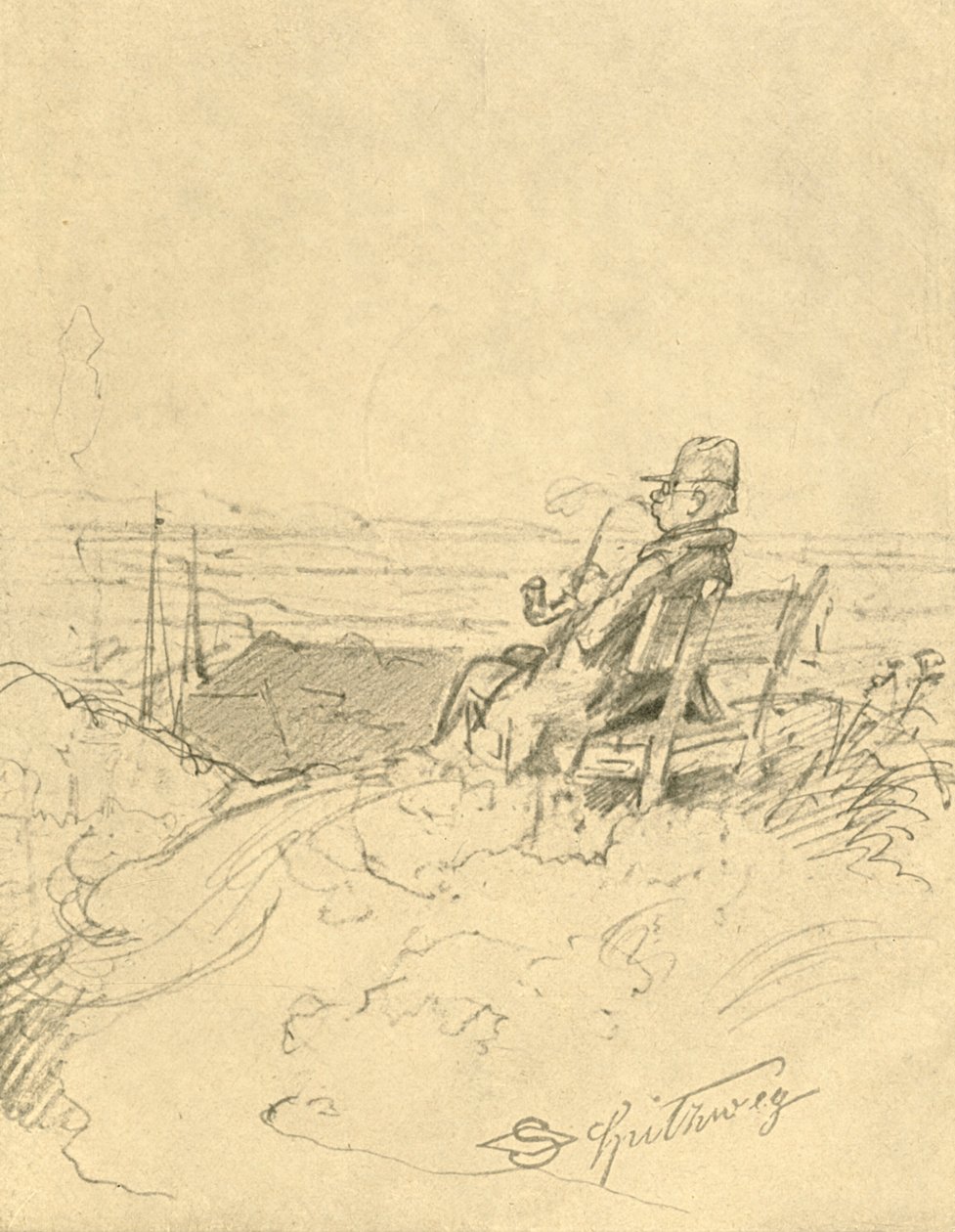 Efter arbejde er god hvile, midten af ​​slutningen af ​​det 19. århundrede, c1924. af Carl Spitzweg