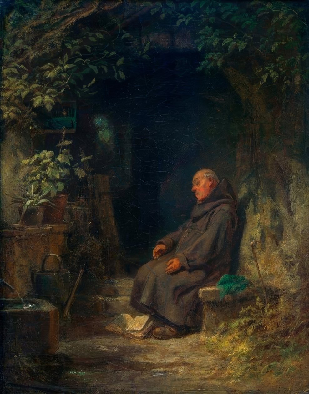 Sovende gammel eremit af Carl Spitzweg