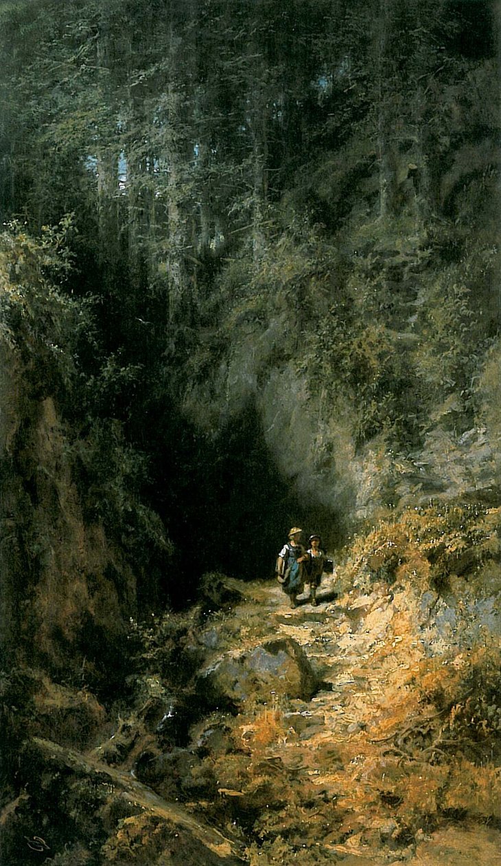 Skolebørn i skoven af Carl Spitzweg