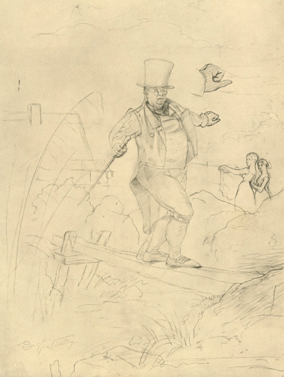 Schwierige Passage, midten af slutningen af det 19. århundrede, c1924. af Carl Spitzweg