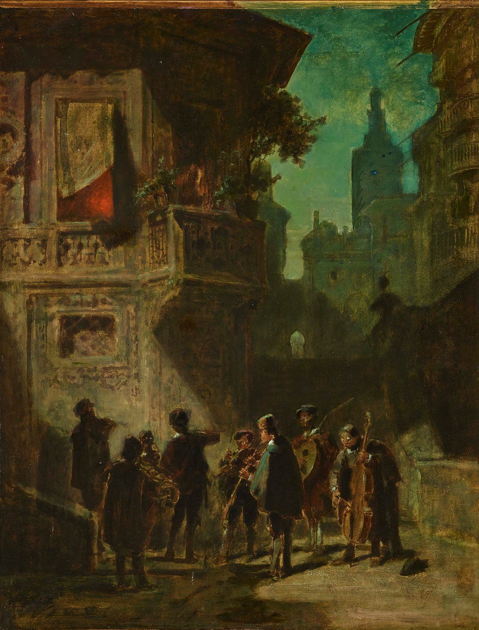 Spansk Serenade fra Barberen i Sevilla, ca 1856. af Carl Spitzweg