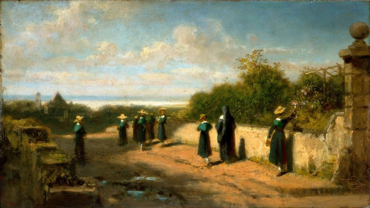 Pigers kostskole til en tur af Carl Spitzweg