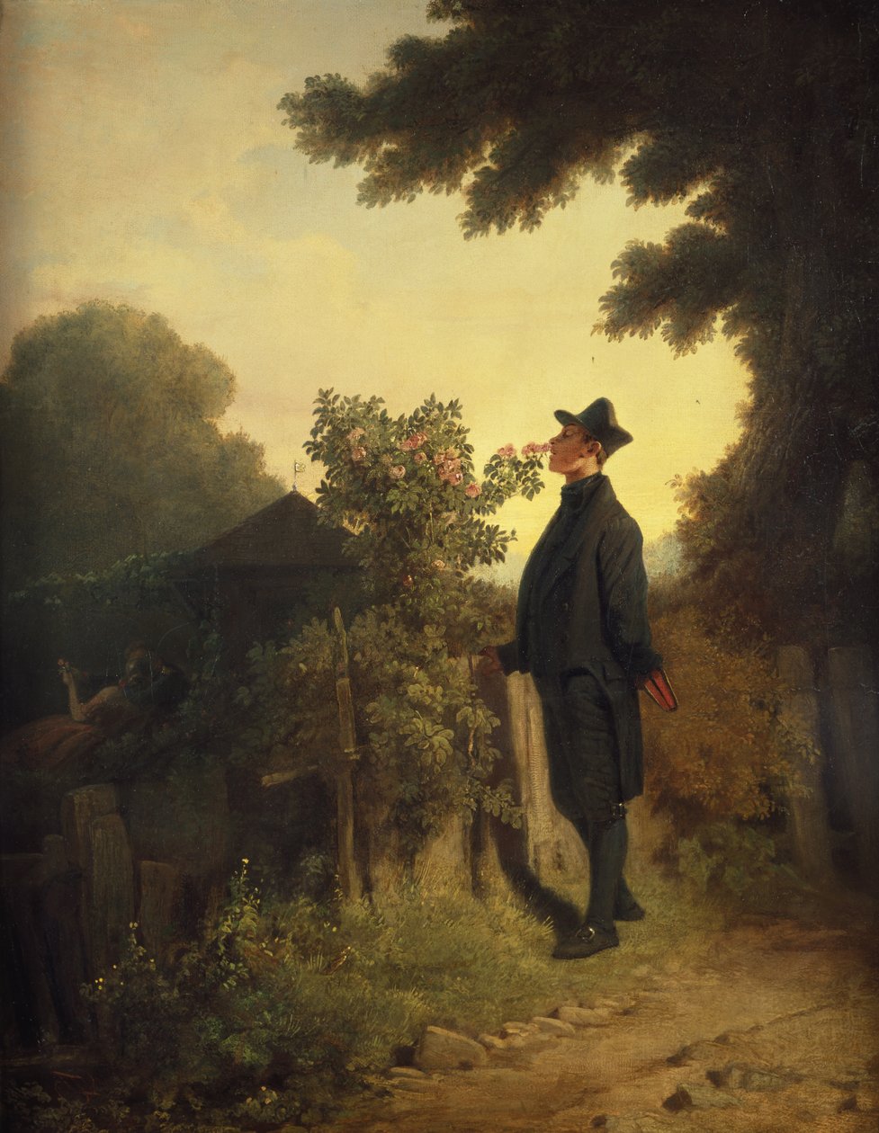 Rosenelskeren, ca. 1847-50 (olie på lærred) af Carl Spitzweg