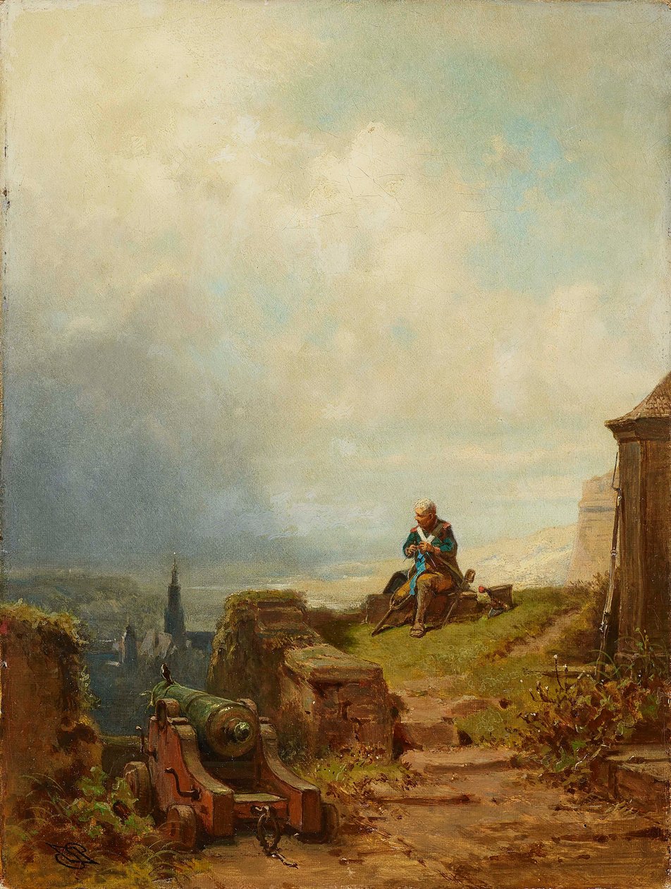 Veteranen, ca. 1870. af Carl Spitzweg