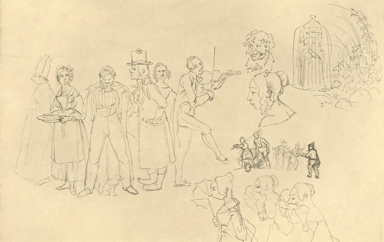 Forskellige typer, midten af ​​slutningen af ​​det 19. århundrede, c1924. af Carl Spitzweg