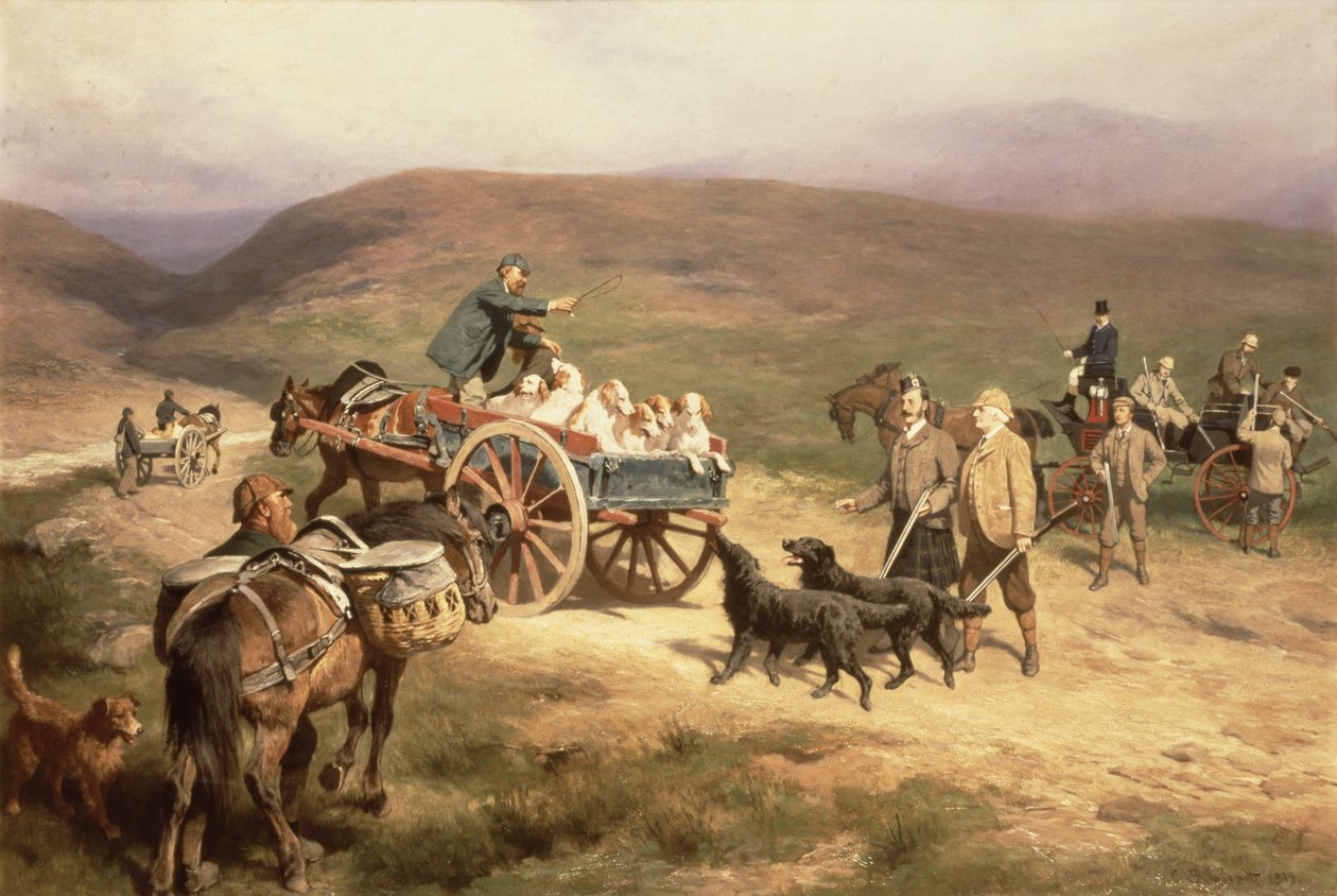 Rypeskydning på Glentanar Estate i Aberdeenshire, 1889 af Carl Suhrlandt