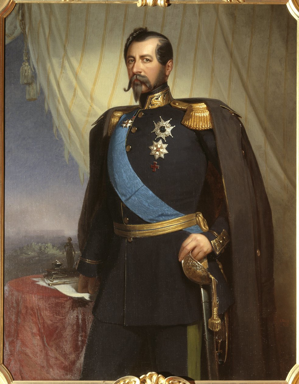 Oscar I, roi de Suede et Norvege - Portræt af Oscar I (1799-1859), konge af Sverige og Norge, af Staaff, Carl Theodor (1816-1880). Olie på lærred af Carl Theodor Staaff