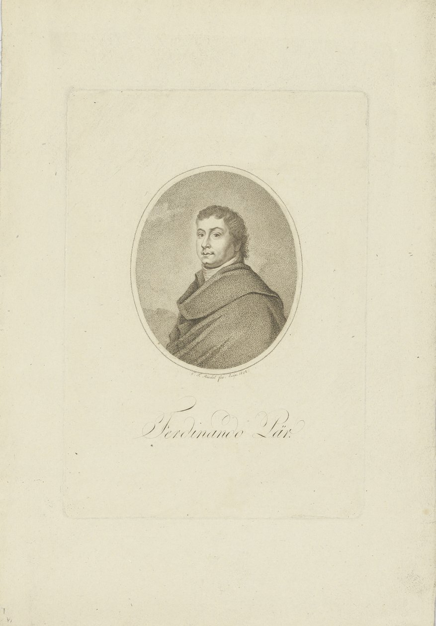 Portræt af Ferdinando Paer 1771-1839, 1802. af Carl Traugott Riedel