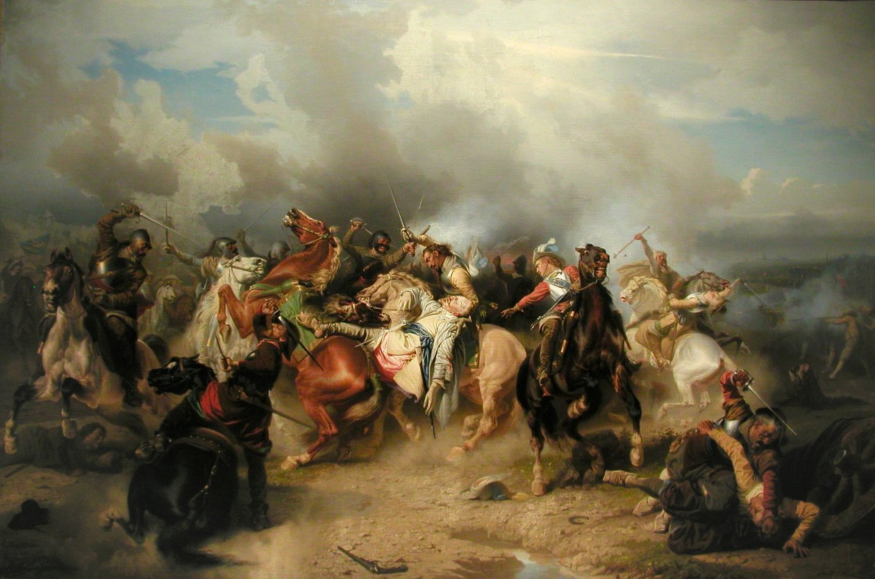 Svensk: Gustav II Adolfs død i slaget ved Lützen Slaget ved Lützen (1632) af Carl Wahlbom