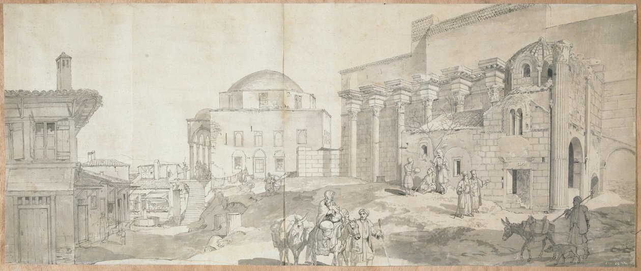 Hadrians bibliotek og den store moské i Athen af Carl Wilhelm Freiherr von Heideck