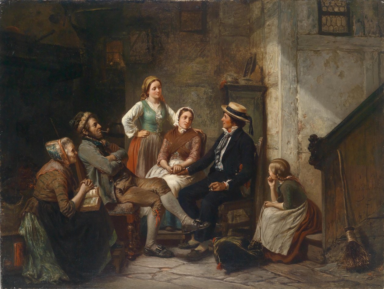 Den unge sømands tilbagevenden af Carl Wilhelm Huebner