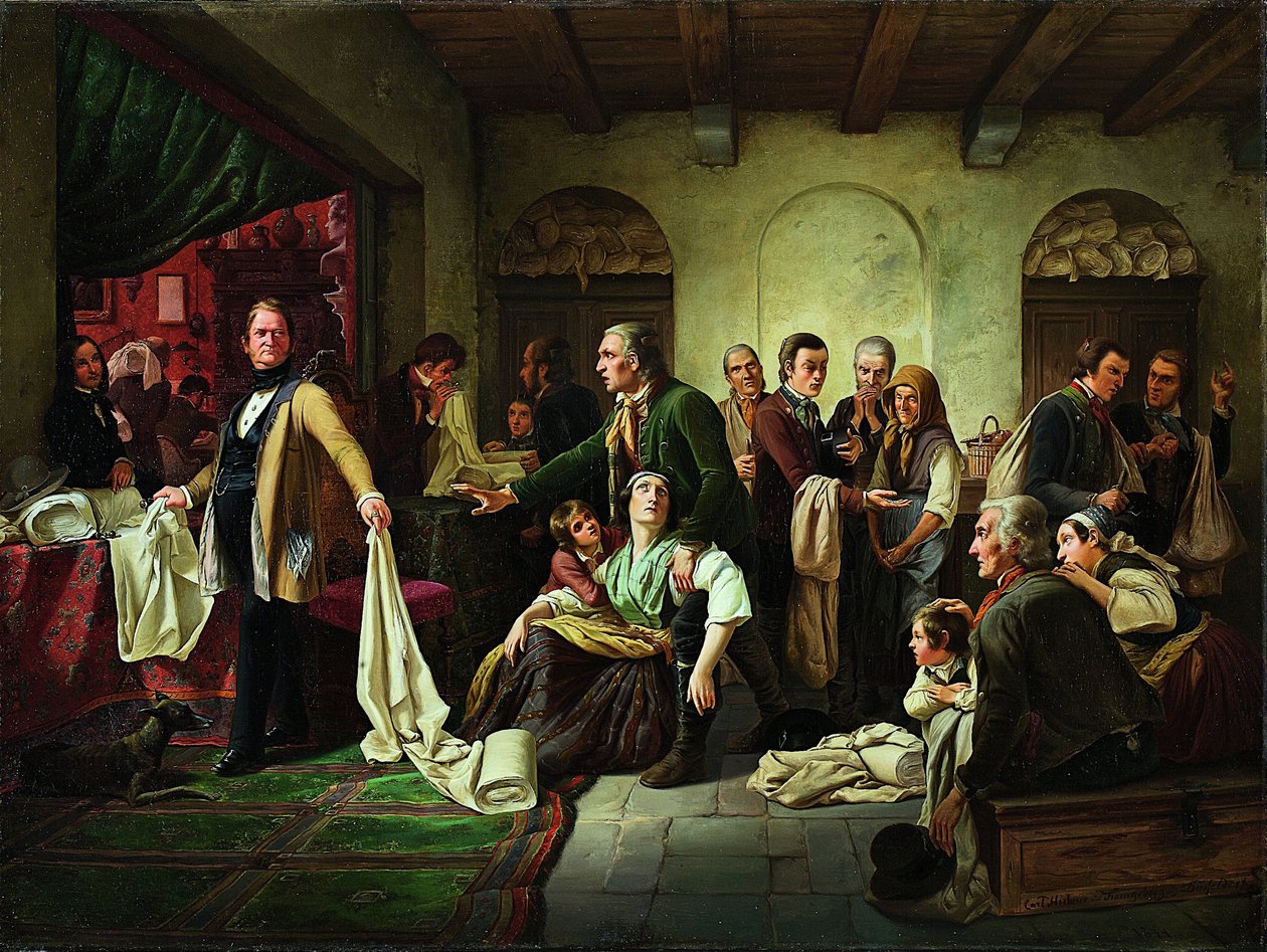 De schlesiske vævere, 1844 af Carl Wilhelm Huebner