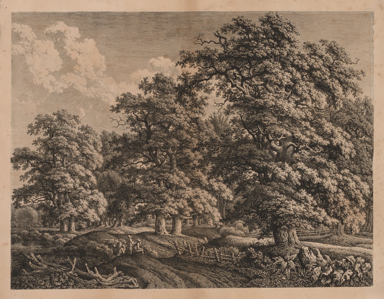 Landskab og Tre Figurer af Carl Wilhelm I Kolbe