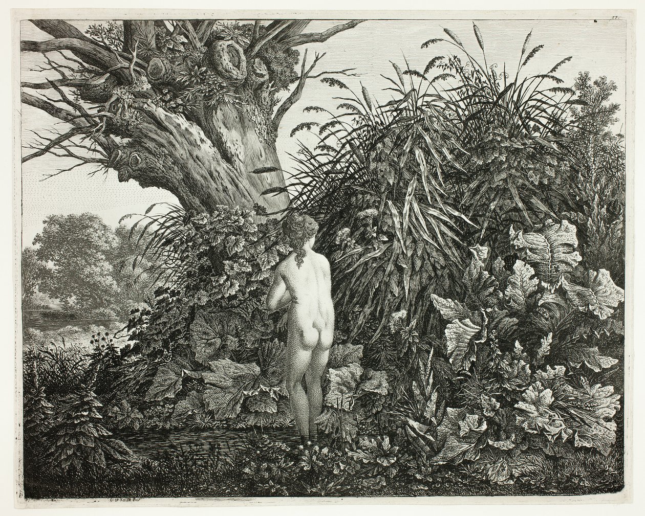 Nymfe i en sumpet skov af Carl Wilhelm Kolbe, the elder