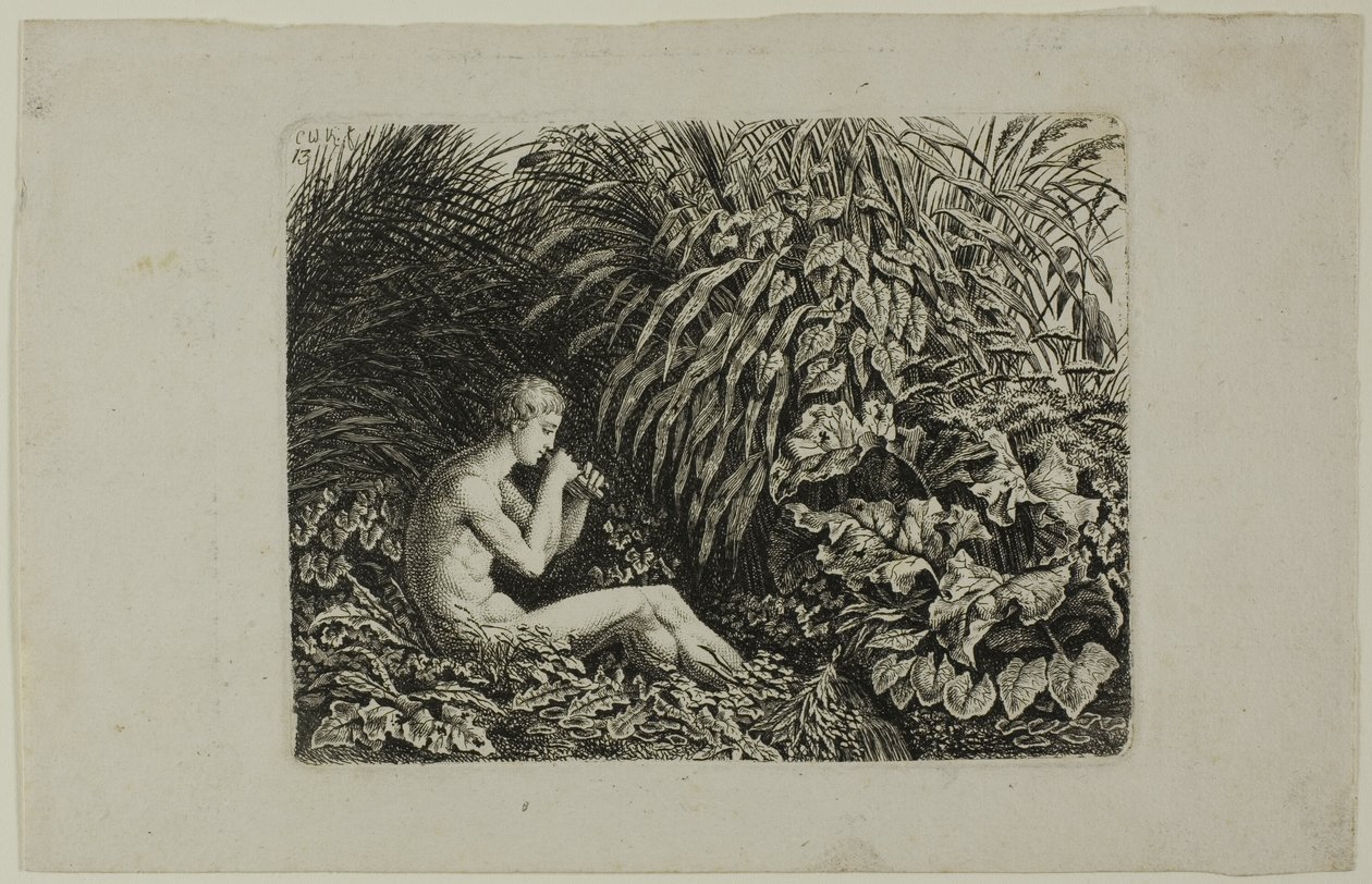 Ungdom, der spiller Pipes of Pan af Carl Wilhelm Kolbe, the elder