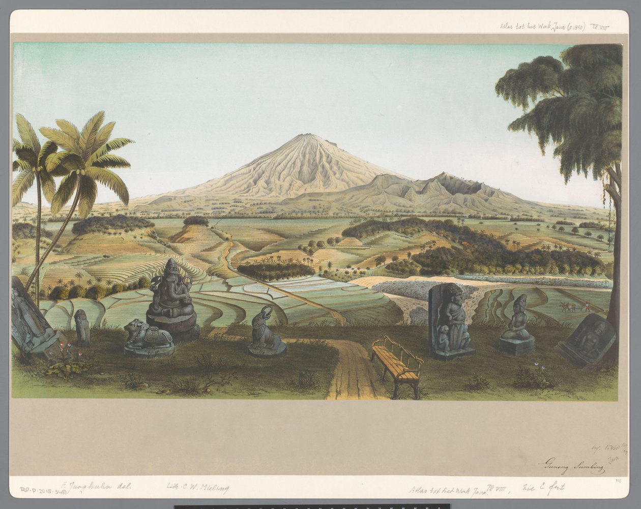 Udsigt over Mount Sumbing i Java af Carl Wilhelm Mieling (possibly)