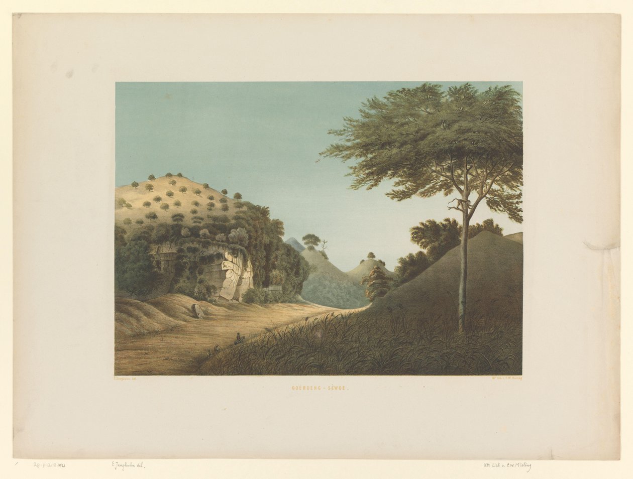 Udsigt over et landskab i Gunung Sewu Goênoeng-Sèwoe (titel på objekt) af Carl Wilhelm Mieling (possibly)