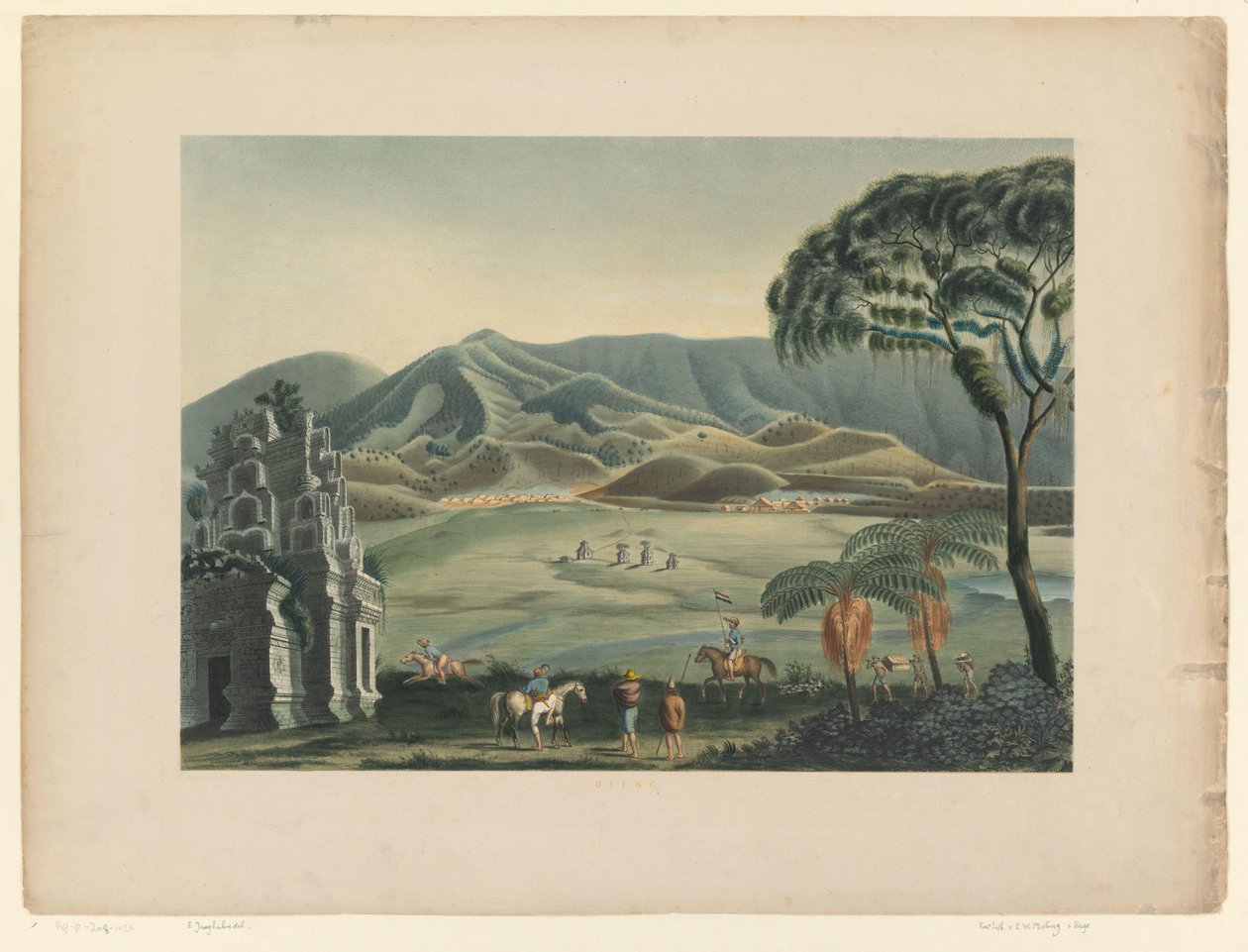 Udsigt over et landskab på Dieng-plateauet Dieng (titel på objekt) af Carl Wilhelm Mieling (possibly)