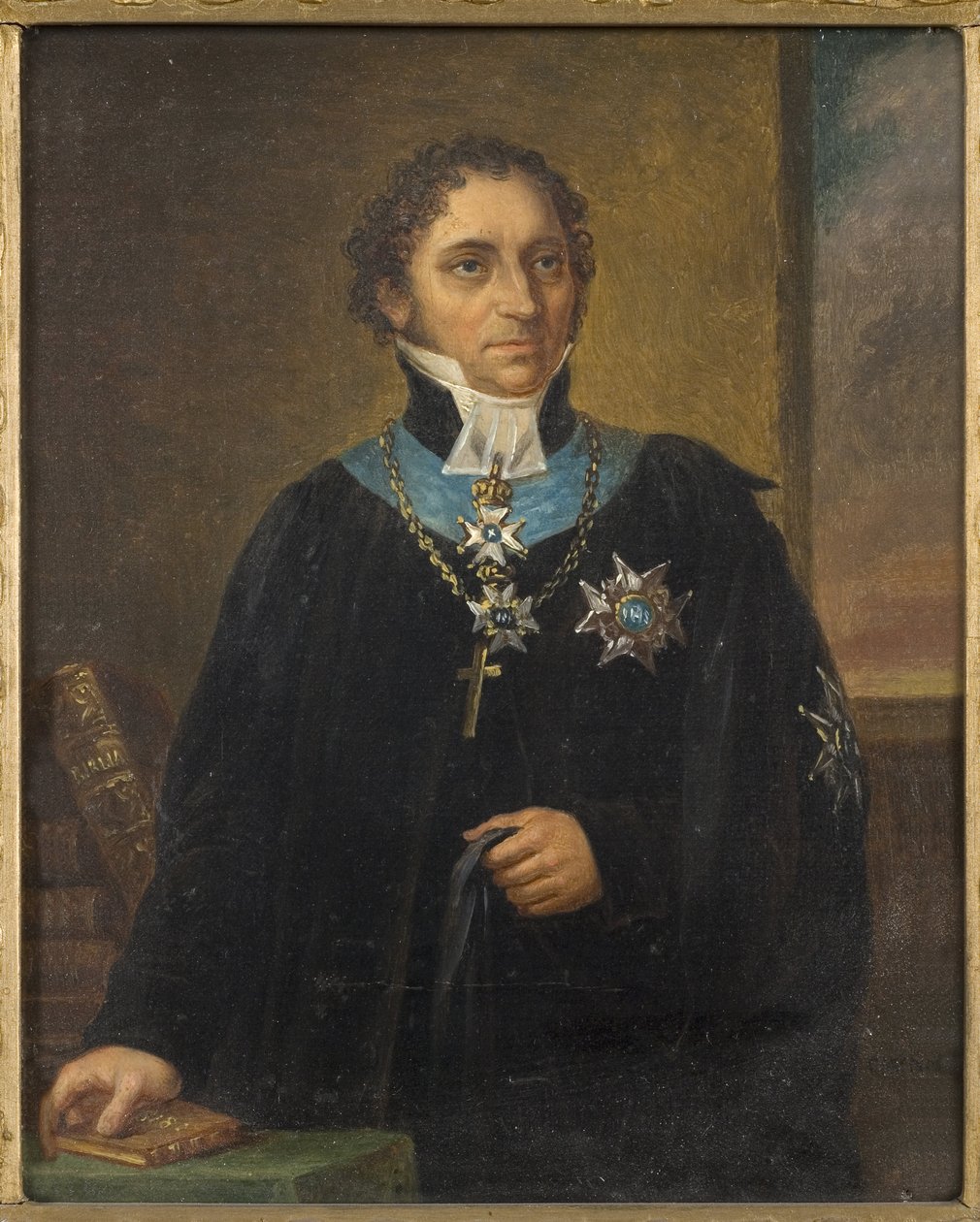 Portræt af Johan Olof Wallin (1779-1839), af Nordgren, Carl Wilhelm (1804-1857). Olie på lærred. Mål: 18x15 cm. Nationalmuseet Stockholm af Carl Wilhelm Nordgren