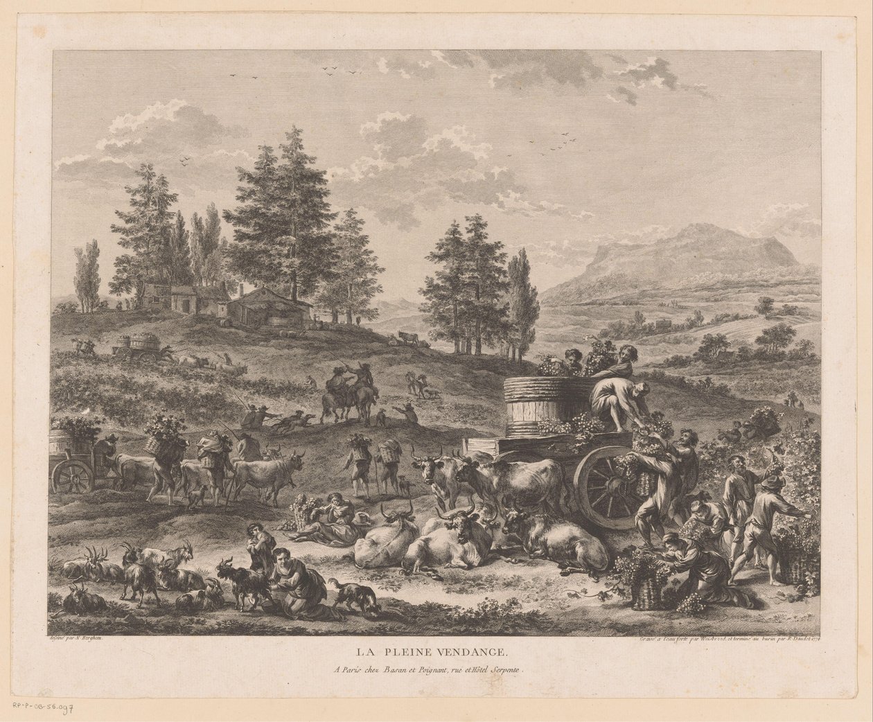 Vintage i et landskab La pleine vendange (titel på objekt) af Carl Wilhelm Weisbrod