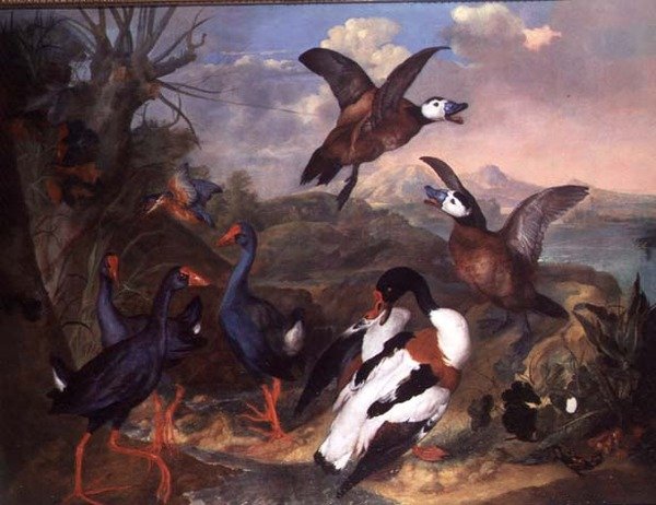 Fugle i et landskab af Carl Wilhelm de Hamilton