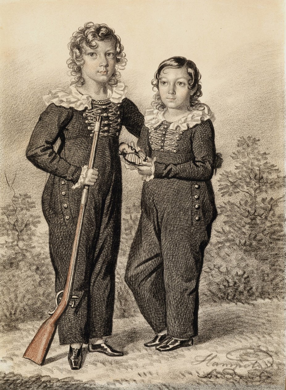 Portræt af Alexander og Alexei Dondukov-Korsakov, slutningen af 1820