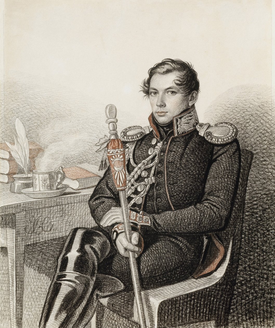 Portræt af grev Pyotr Petrovich Konovnitsyn 1803-1830, 1822-1823. af Carl von Hampeln