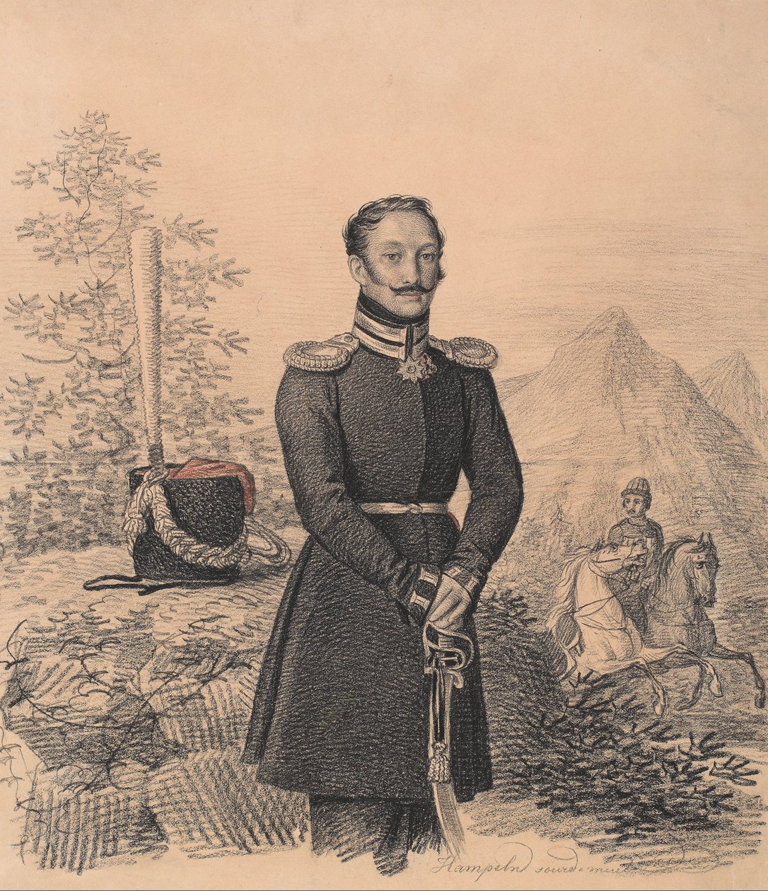 Portræt af Fjodor Alexandrovich Bekovich-Cherkassky 1791-1833, 1822. af Carl von Hampeln