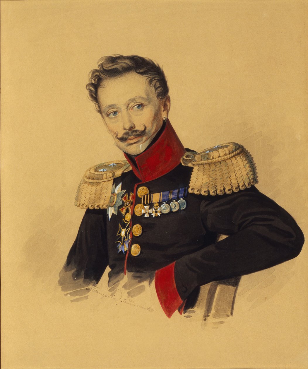 Portræt af prins Fjodor Fjodorovich Gagarin 1786-1863, 1830