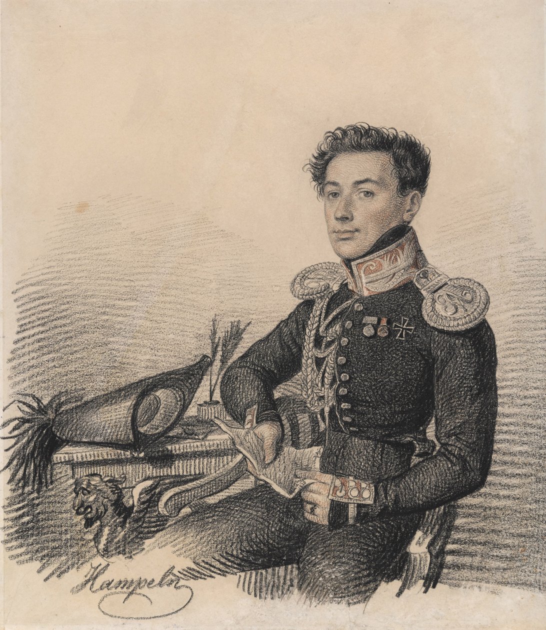Portræt af Sergei Alexandrovich Kokoshkin 1795-1861, 1820. af Carl von Hampeln