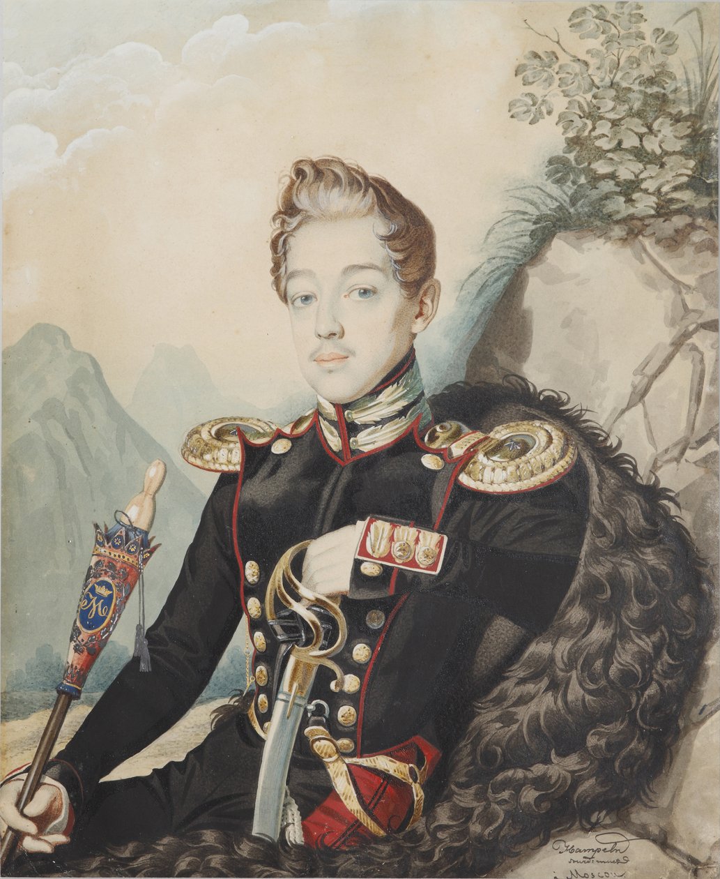 Portræt af Vasily Petrovich Milyukov 1814-1872, 1839. af Carl von Hampeln