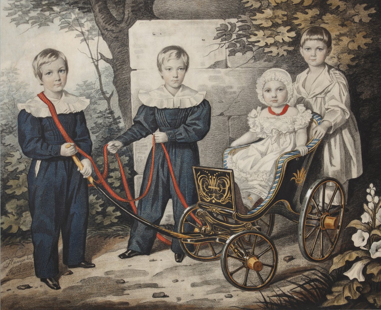 Portræt af Talyzin-børnene, begyndelsen af 1830
