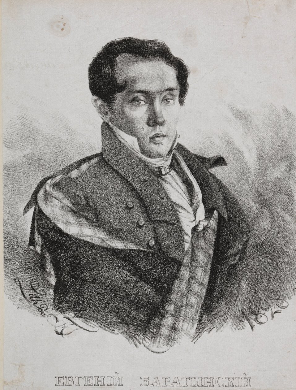 Portræt af digteren Yevgeny Abramovich Baratynsky 1800-1844, 1828. af Carl von Hampeln