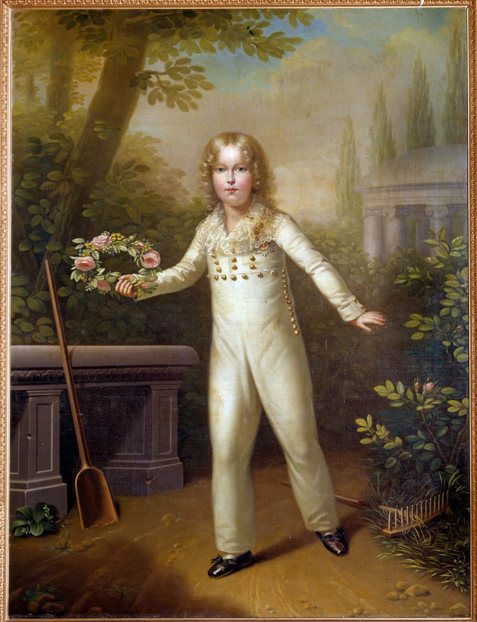 Portræt af barnet Aiglon (1811-1832) Konge af Rom Napoleon II, hertug af Reichstadt, søn af kejser Napoleon I omkring en alder af otte. Maleri af Carl Sales (1791-1870) (ec.autr.) 1800-tallets Wien, Kunsthistorische Museum af Carl von Sales