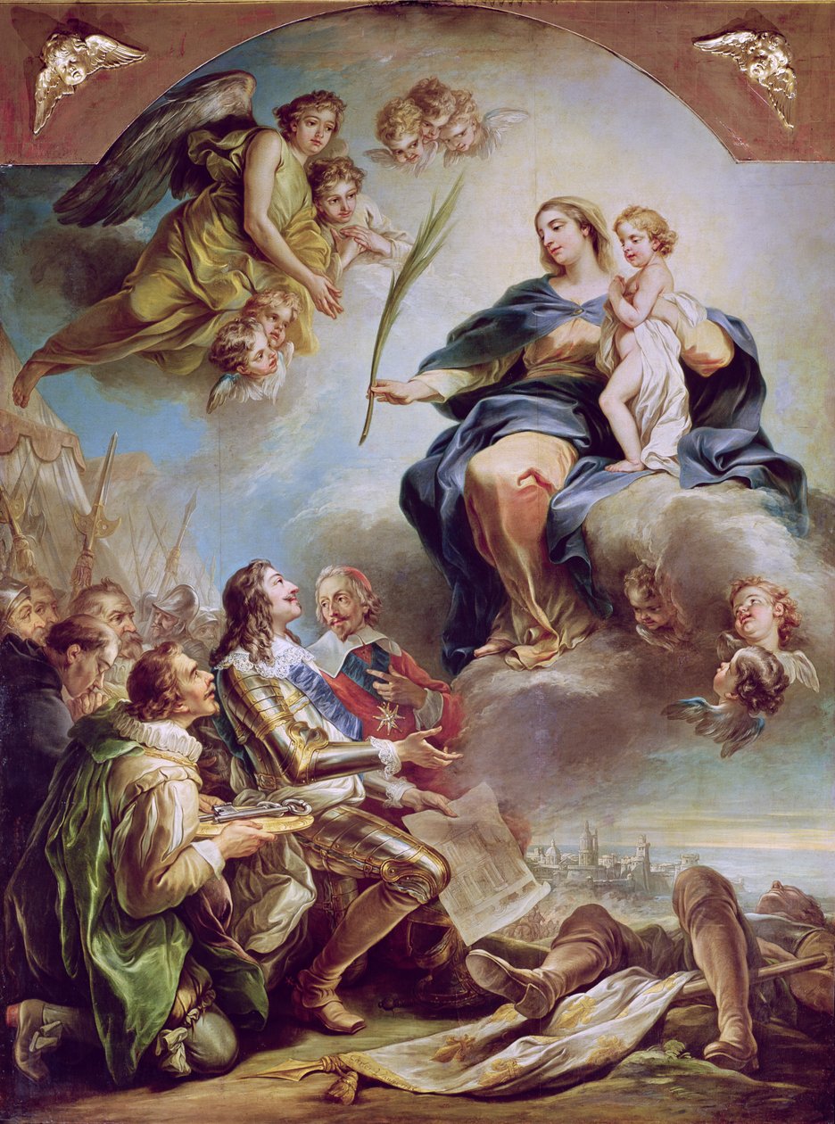 Ludvig XIII (1601-43) Viede kirken Notre-Dame-des-Victoires til jomfruen i 1629, 1748-53 af Carle van Loo