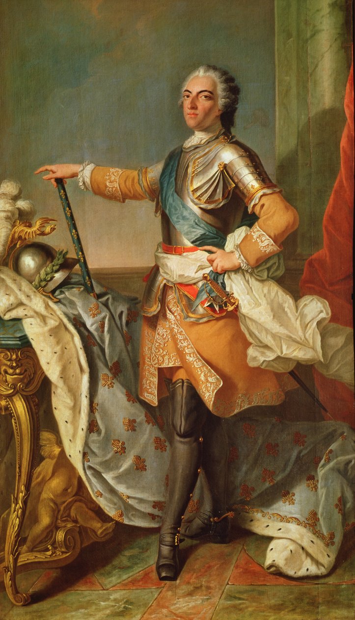 Portræt af Ludvig XV (1710-1774), konge af Frankrig og Navarra (1715-1774) af Carle van Loo