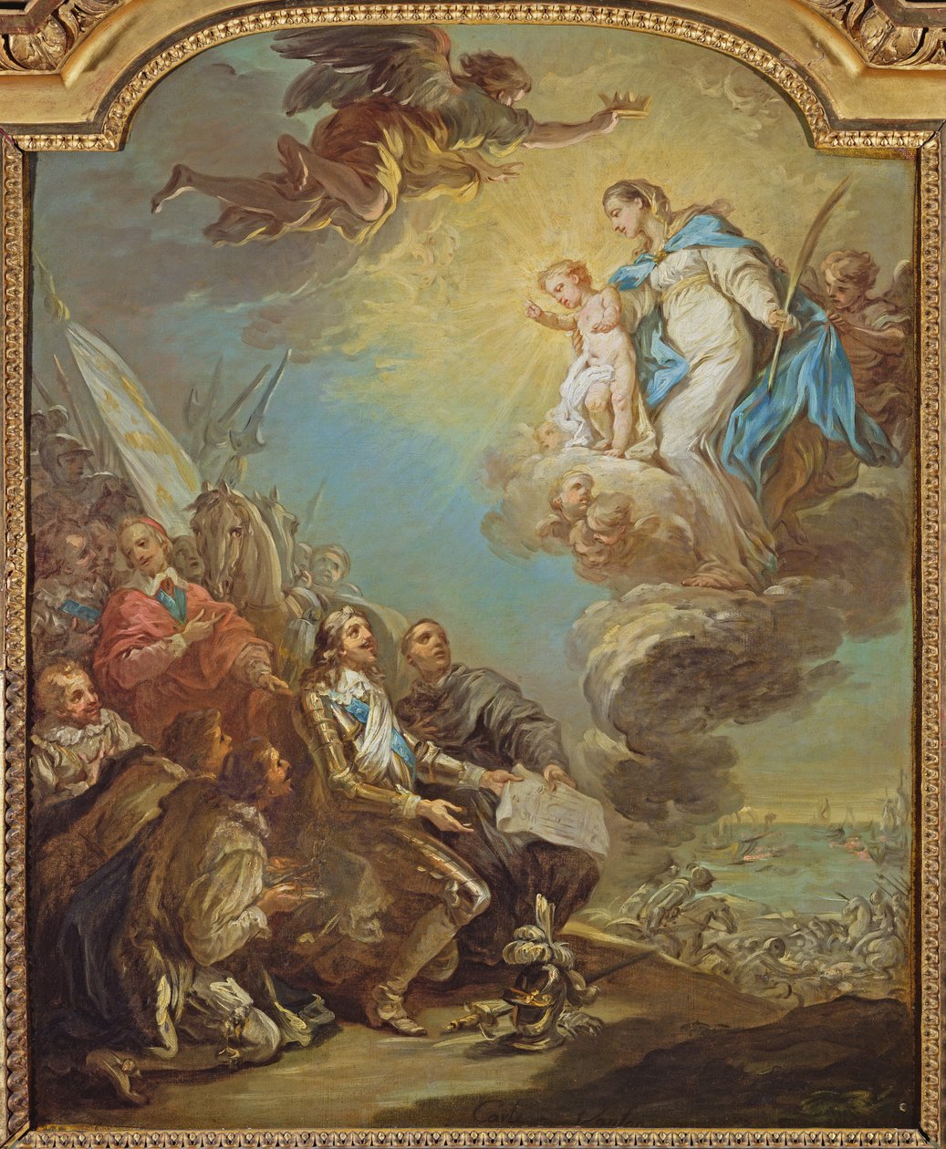 Studie for Ludvig XIII (1601-43) Indvielse af kirken Notre-Dame-des-Victoires til jomfruen i 1629, før 1748 af Carle van Loo