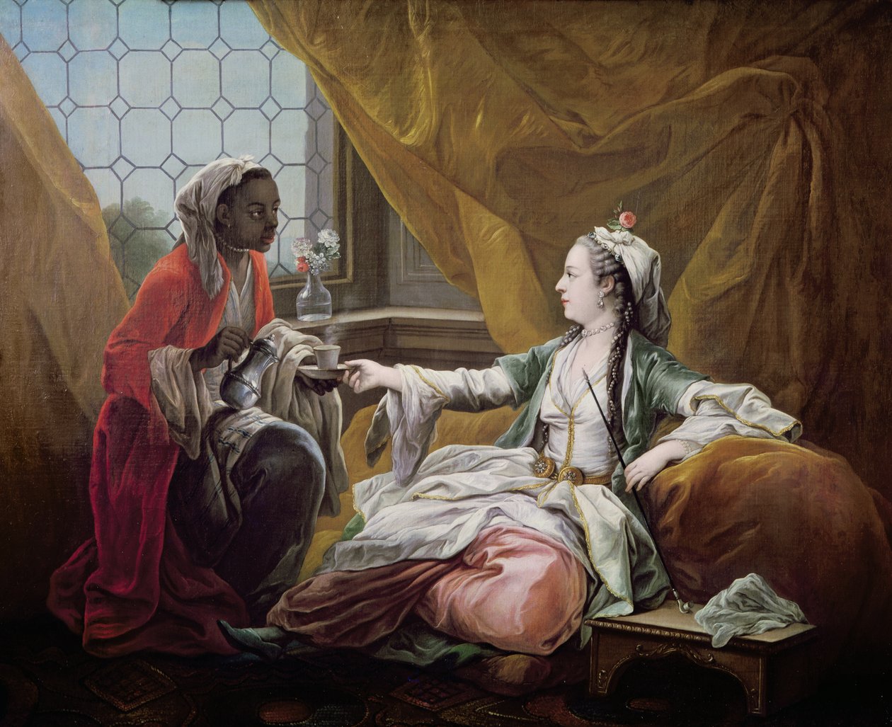 Sultana bliver budt på kaffe af en tjener af Carle van Loo