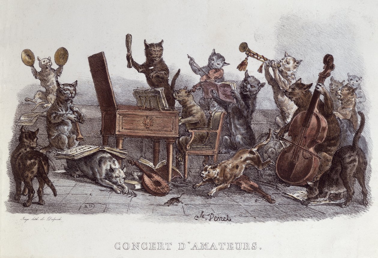 En amatørkoncert, indgraveret af Francois Seraphin Delpech (1778-1825) ca. 1820 af Carle Vernet