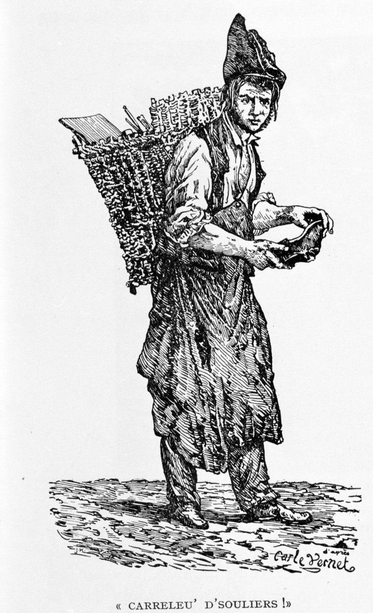 En skomager, gravering af Carle Vernet. af Carle (after) Vernet