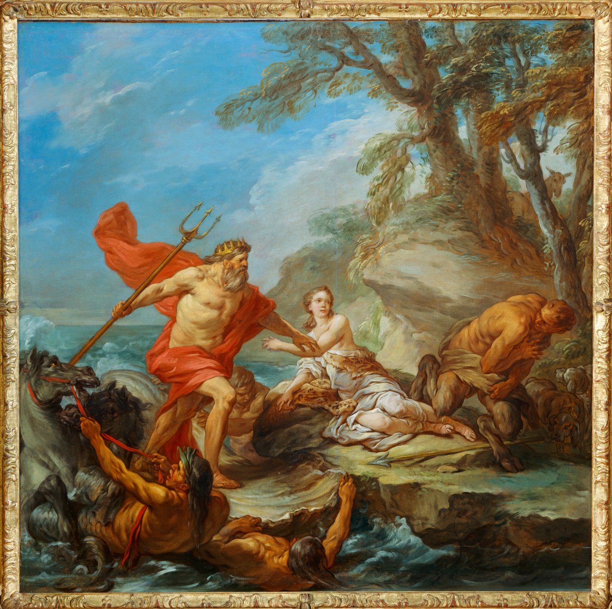 Neptun og Amymone. På vej mod ... af Carle Vanloo