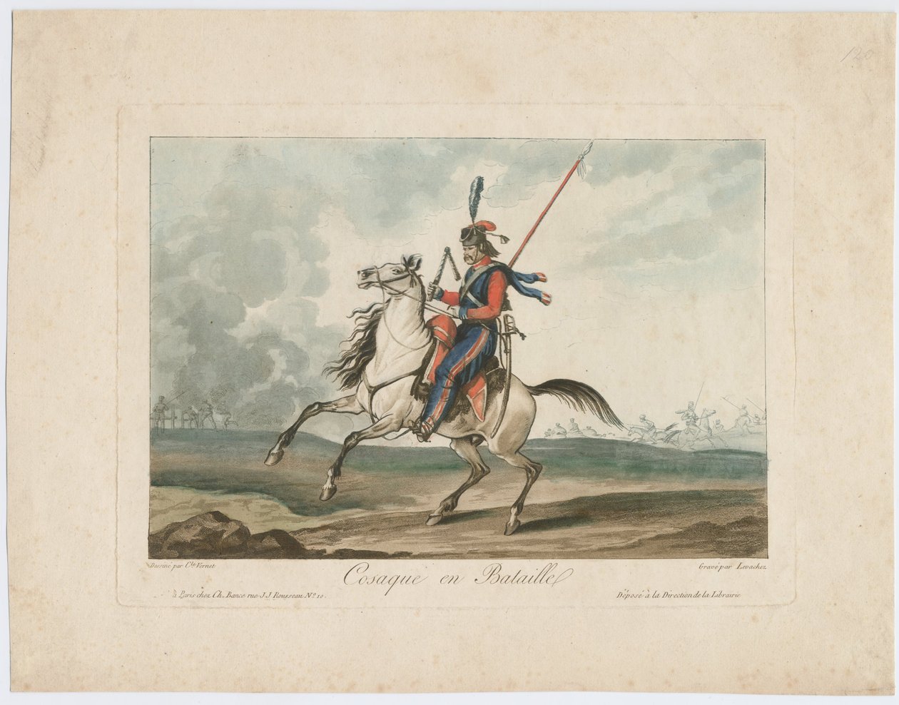 Kosak ved slaget, 1815 af Carle Vernet