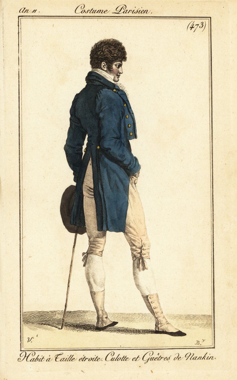 Fransk dandy i frakke med smal talje, Paris af Carle Vernet