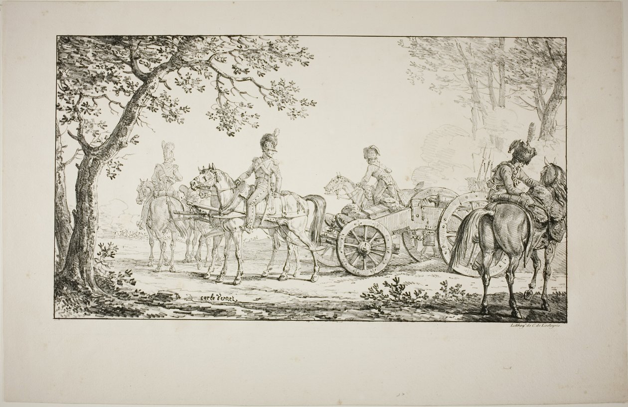 Udnyttet artilleri af Carle Vernet
