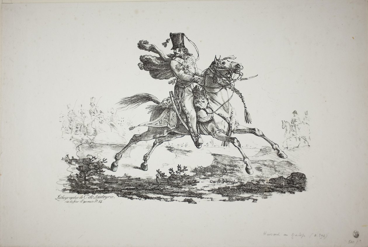 Hussard galoperende af Carle Vernet