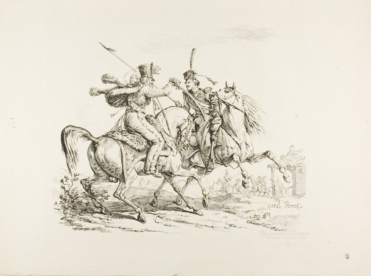 Hussard dræber en kosak med en sabel af Carle Vernet