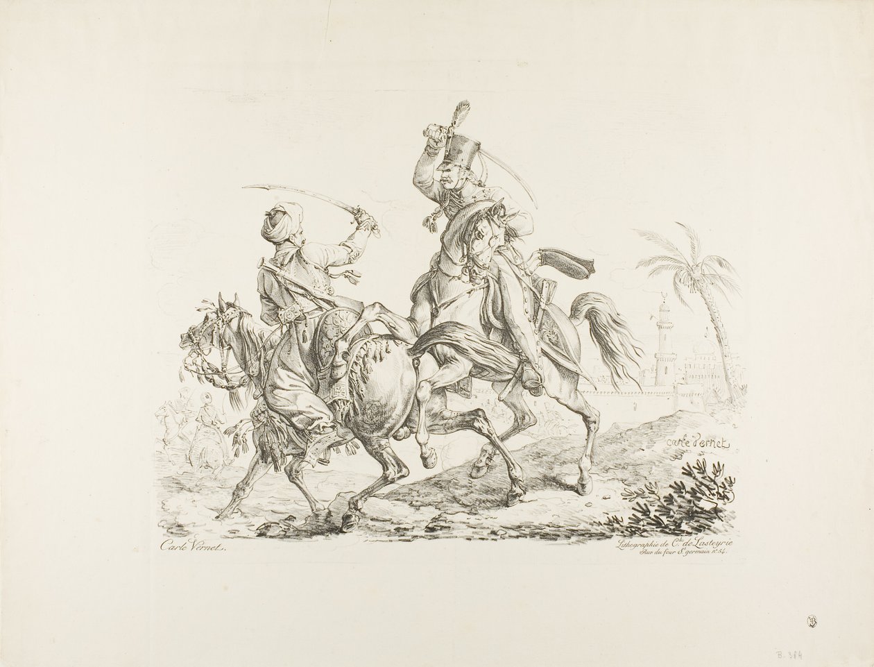 Hussard dræber en mameluk med en sabel af Carle Vernet