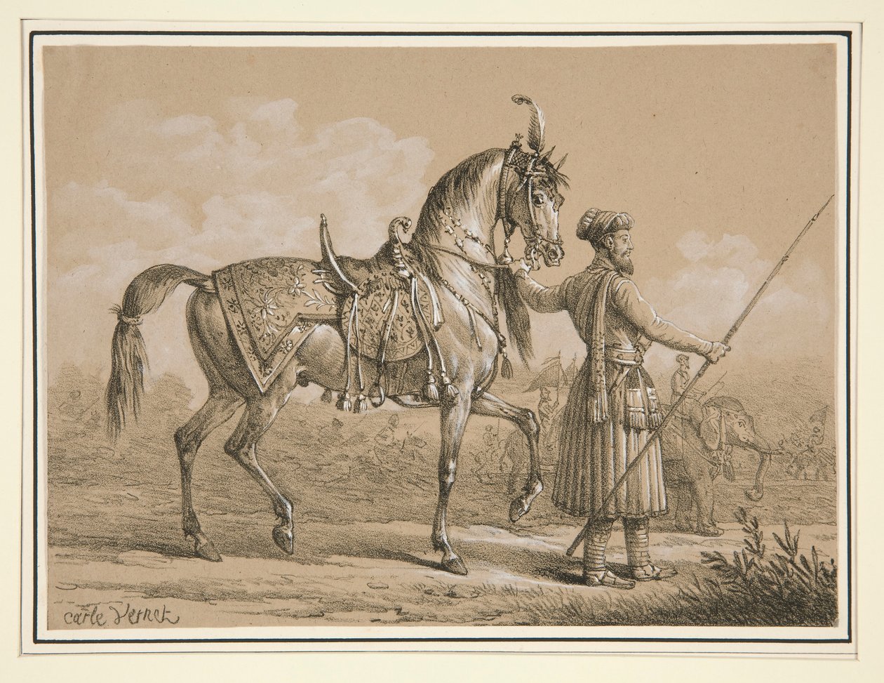 Mameluke og Araberhest af Carle Vernet