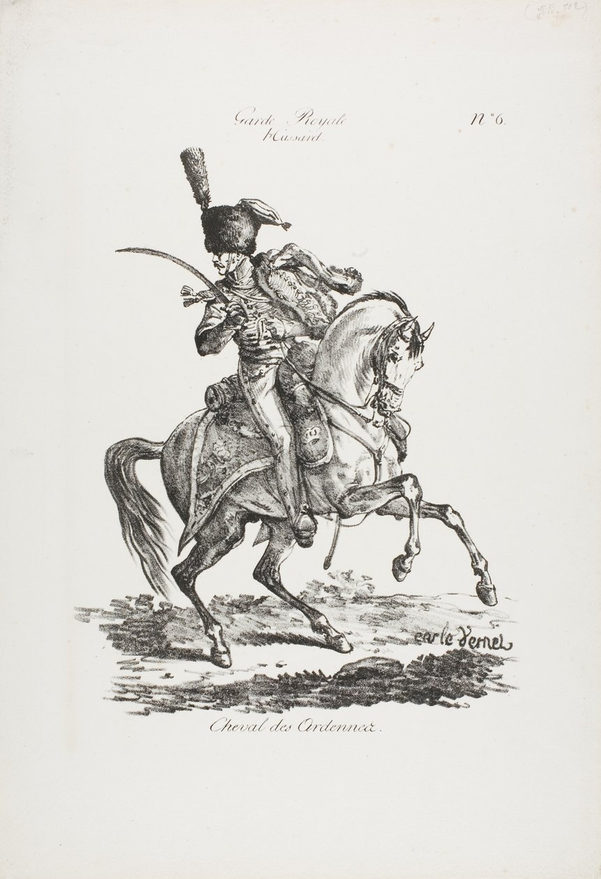 Kongelig Garde, bereden Hussard og Hest nr. 6 af Carle Vernet